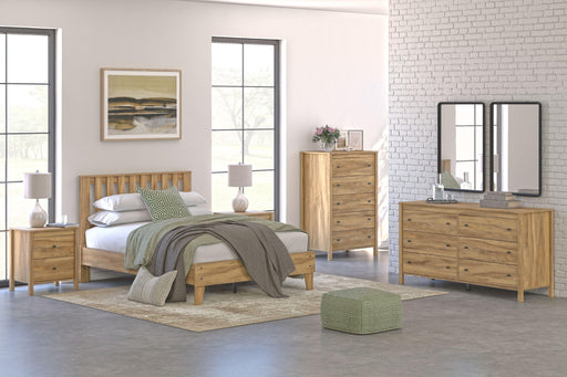 Ashley Bermacy - Light Brown - 6 Pc. - Dresser, Chest, Full Platform Panel Bed, 2 Nightstands