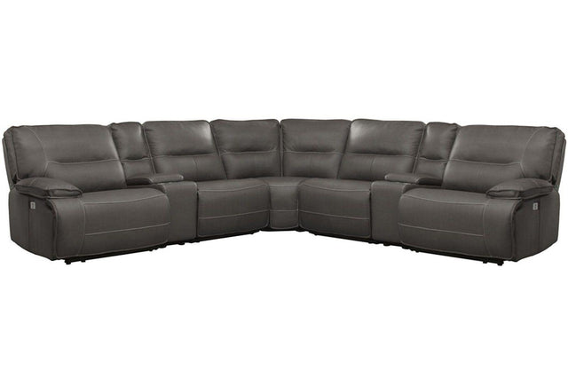 Parker House Spartacus - 7 Piece Modular Power Reclining Sectional With Power Adjustable Headrests - Haze