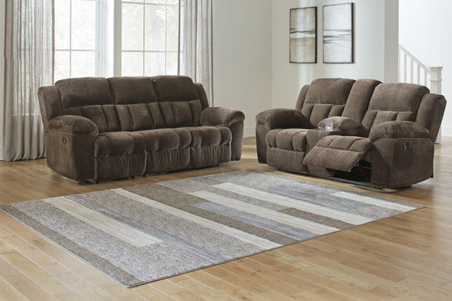 Ashley Frohn - Chocolate - 2 Pc. - Reclining Sofa, Reclining Loveseat With Console