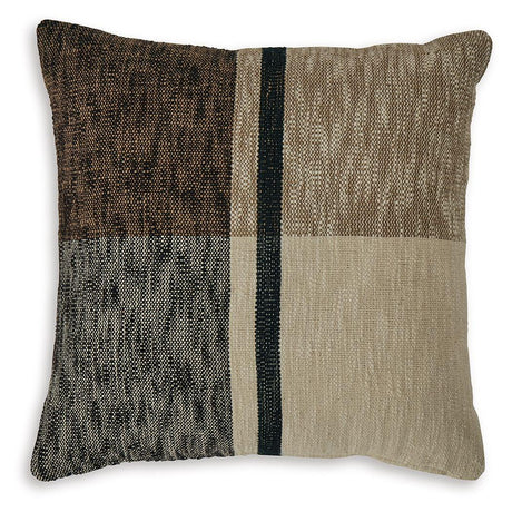 Ashley Adrielton Pillow (4/CS) - Black/Brown/Tan