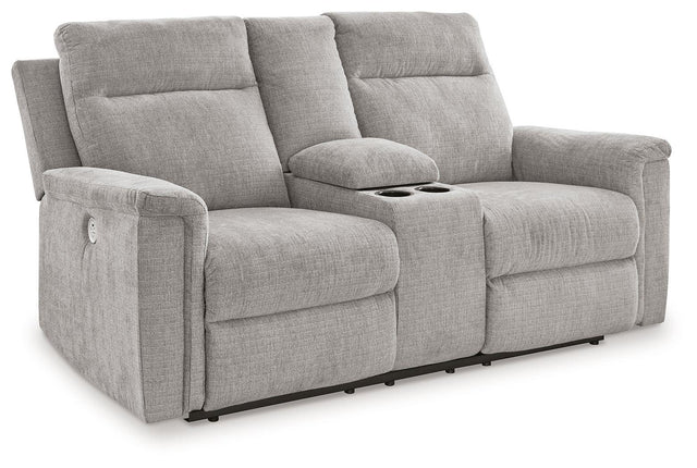 Ashley Barnsana DBL REC PWR Loveseat w/Console - Ash