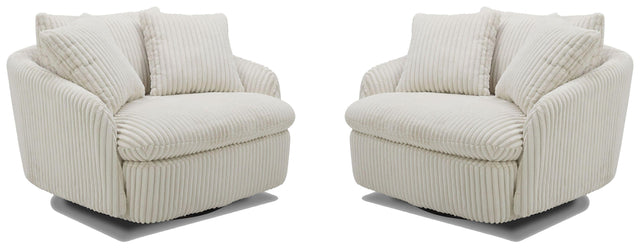Parker House Boomer - Large Swivel Chair With 2 Toss Pillows (Set of 2) - Mega Ivory