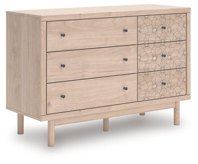 Ashley Arloster Six Drawer Dresser - Tan