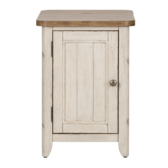 Liberty Furniture Farmhouse Reimagined - Door Chair Side Table With Charging Station - White