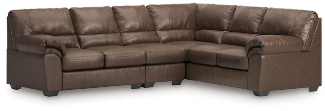 Ashley WillowBend - Umber - 3-Piece Sectional With RAF Sofa With Corner Wedge