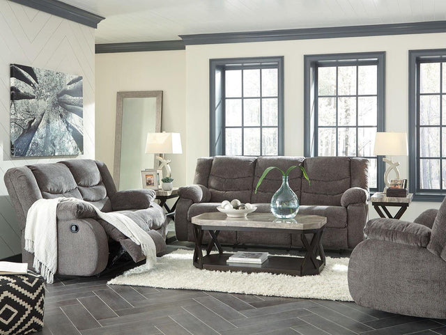 Ashley Tulen - Gray - 3 Pc. - Reclining Sofa, Loveseat, Rocker Recliner