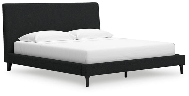 Ashley Cadmori King UPH Bed w/Roll Slats - Black