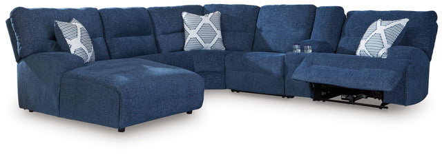 Ashley Acklen Place - Navy - 6-Piece Power Reclining Sectional With Laf Power Reclining Back Chaise