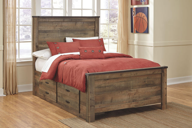 Ashley Trinell - Brown - Full Panel Bed with 2 Storage Drawers