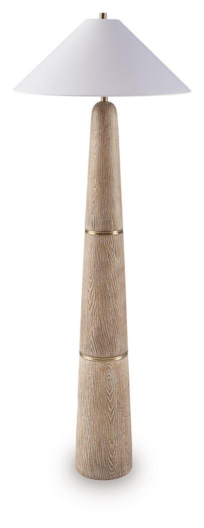 Ashley Gasparleigh Poly Floor Lamp (1/CN) - Brown/Gold Finish