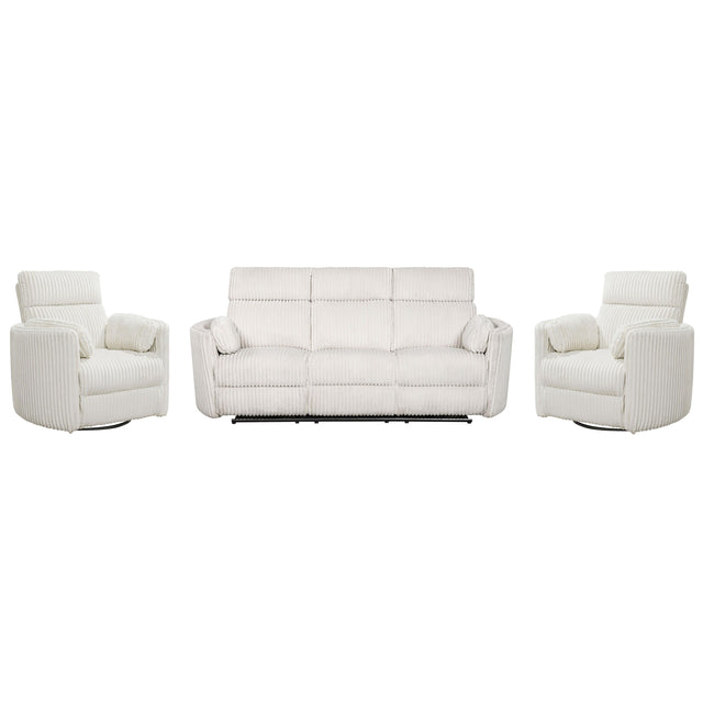 Parker House Radius - Power Reclining Sofa And 2 Recliners - Mega Ivory