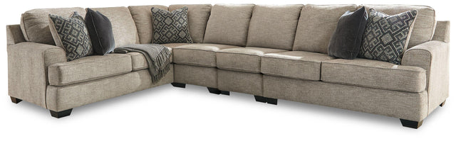 Ashley Bovarian - Stone - 4-Piece Sectional With RAF Loveseat