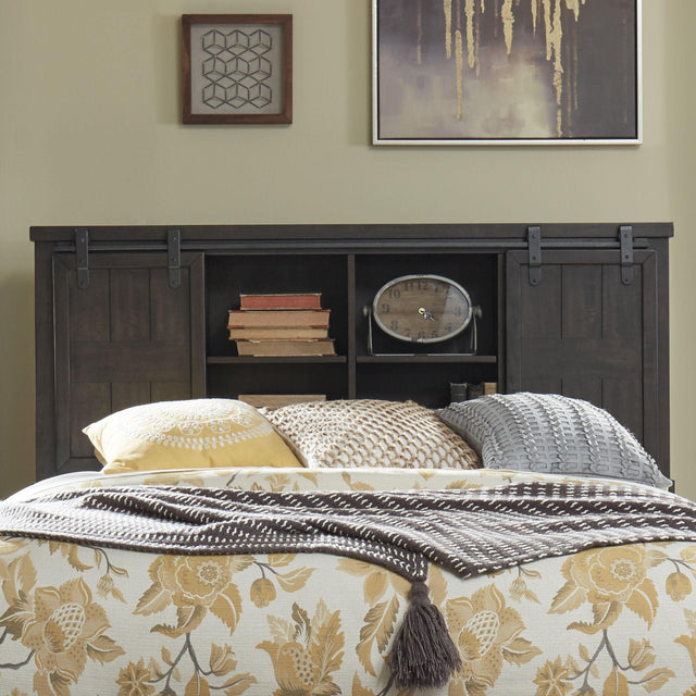 Liberty Furniture Thornwood Hills - King Bookcase Headboard - Dark Brown
