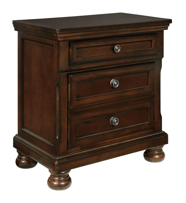 Ashley Porter Two Drawer Night Stand - Rustic Brown