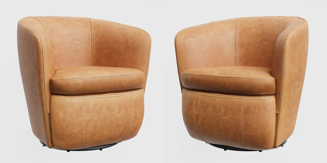 Parker House Barolo - Swivel Club Chair (Set of 2) - Vintage Caramel