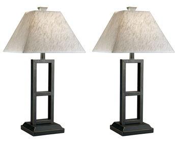 Ashley Deidra Metal Table Lamp (2/CN) - Black