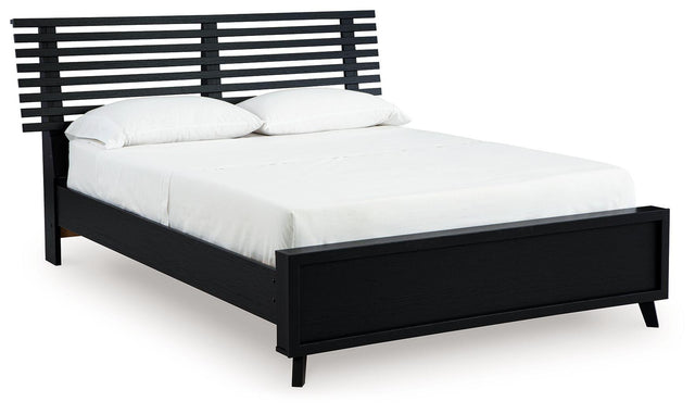 Ashley Danziar - Black - Queen Slat Panel Bed