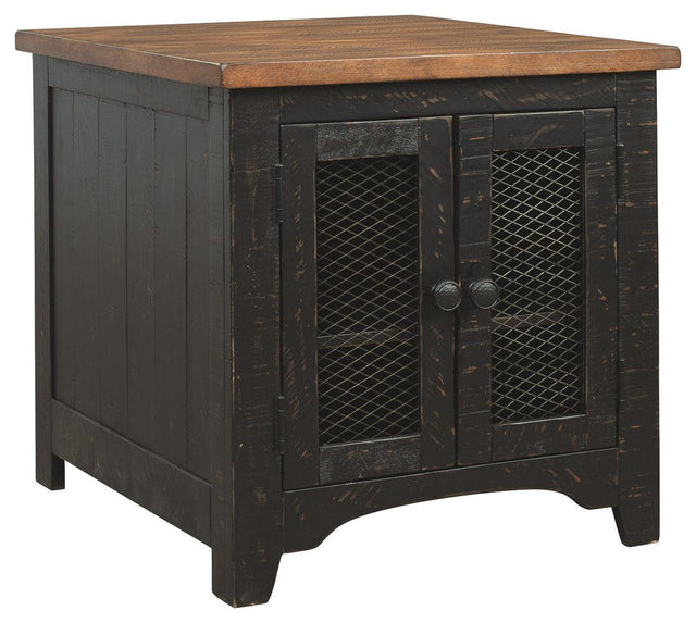 Ashley Valebeck Rectangular End Table - Black/Brown