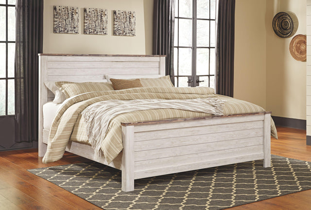 Ashley Willowton - Whitewash - King Panel Bed