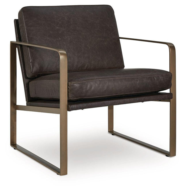 Ashley Bradett Accent Chair - Dark Brown/Gold Finish
