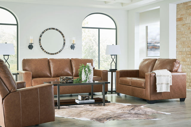 Ashley Bolsena - Caramel - 3 Pc. - Sofa, Loveseat, Rocker Recliner