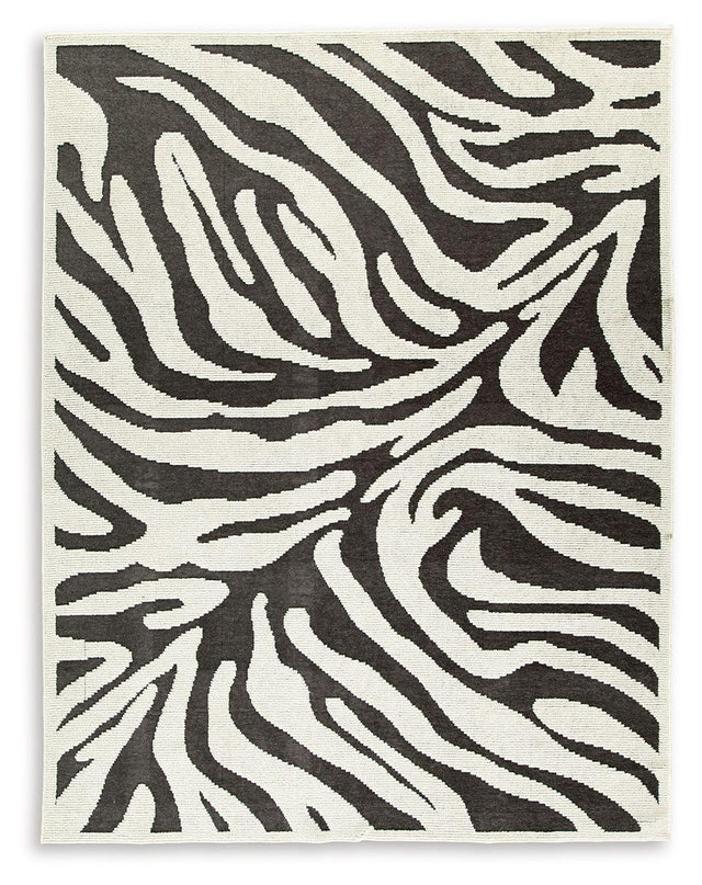 Ashley Thomwith Washable Large Rug - Black/Ivory
