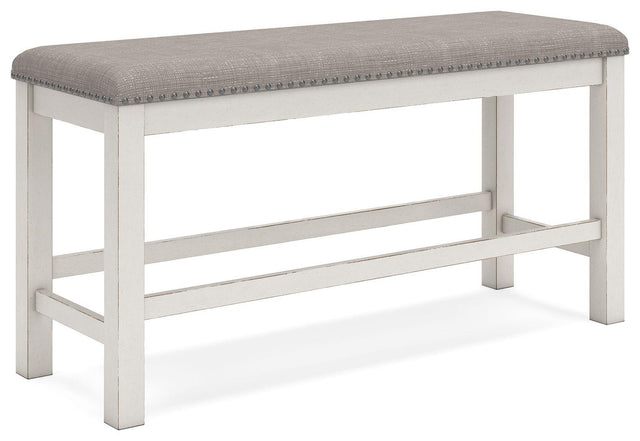 Ashley Robbinsdale DBL Counter UPH Bench (1/CN) - Antique White