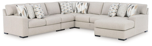 Ashley LaureLGrove - Pebble - 5-Piece Sectional With RAF Corner Chaise