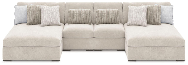 Ashley Cuddle Plush - Arctic - 4-Piece Sectional With 2 Armless Chaises