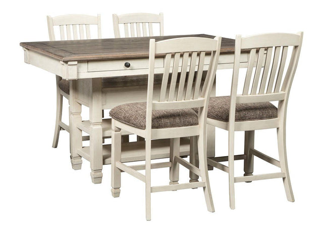 Ashley Bolanburg - Beige - 5 Pc. - Counter Table, 4 Barstools