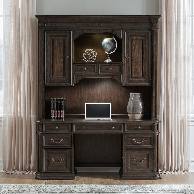 Liberty Furniture Provence Park - Credenza & Hutch - Brown