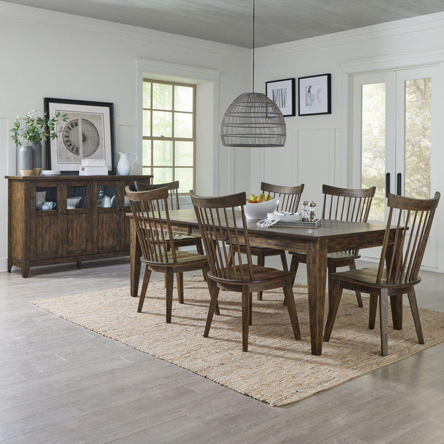 Liberty Furniture Midland Falls - 7 Piece Rectangular Table Set - Brown
