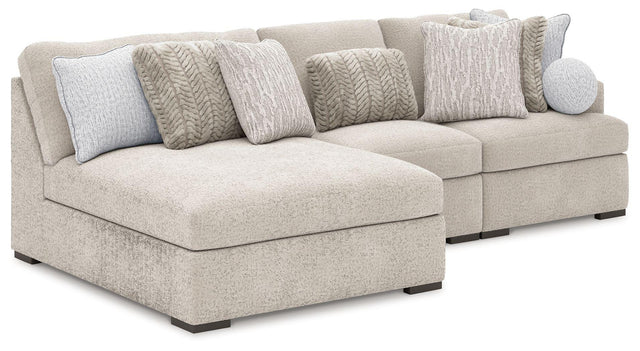 Ashley Cuddle Plush - Arctic - 3-Piece Sectional With Armless Chaise And RAF Corner Chair
