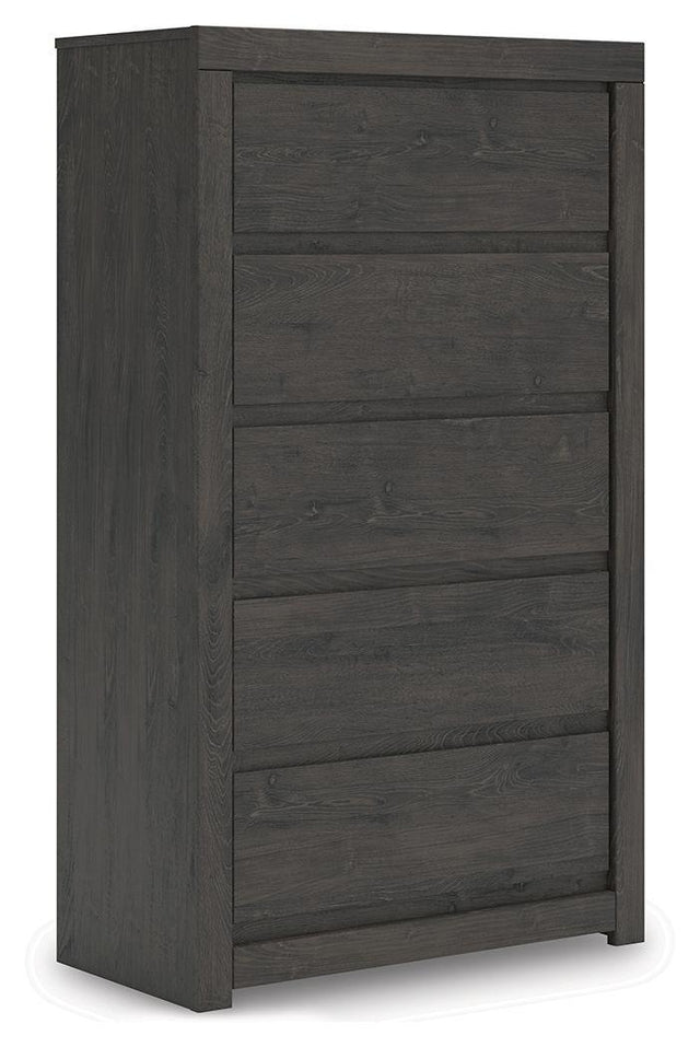 Ashley Fraluna Five Drawer Chest - Charcoal