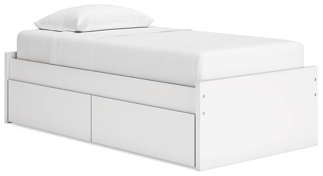 Ashley Onita - White - Twin Platform Bed With 1 Side Storage