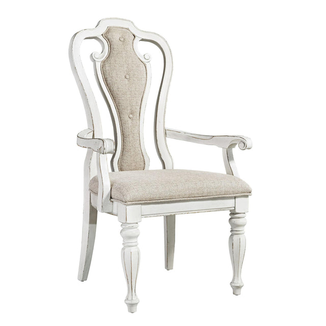 Liberty Furniture Magnolia Manor - Splat Back Upholstered Arm Chair - White