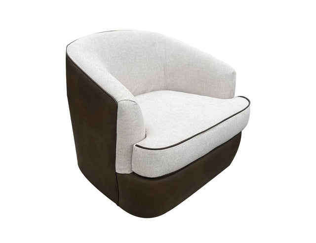 International Furniture Direct Tumbi - Armchair - Ivory/Brown