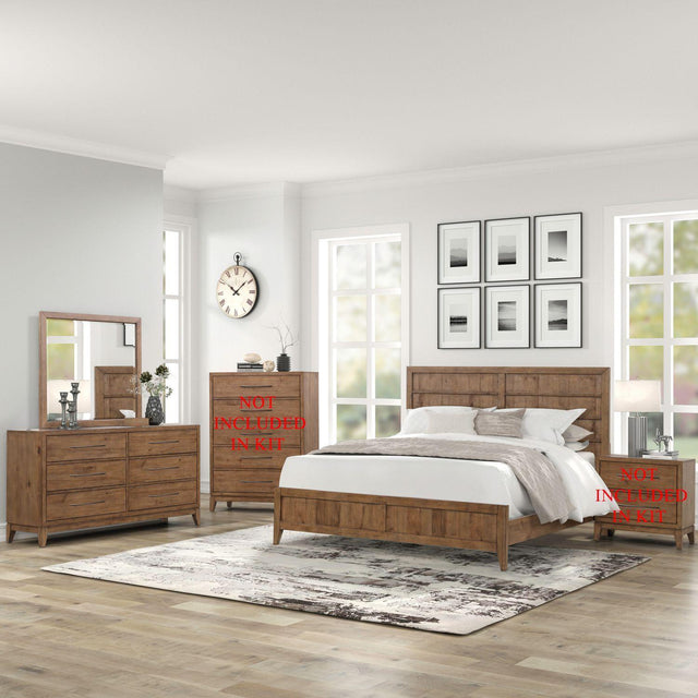 Liberty Furniture Shaker Lakes - 3 Piece Bedroom Set (Queen Panel Bed, Dresser & Mirror) - Brown