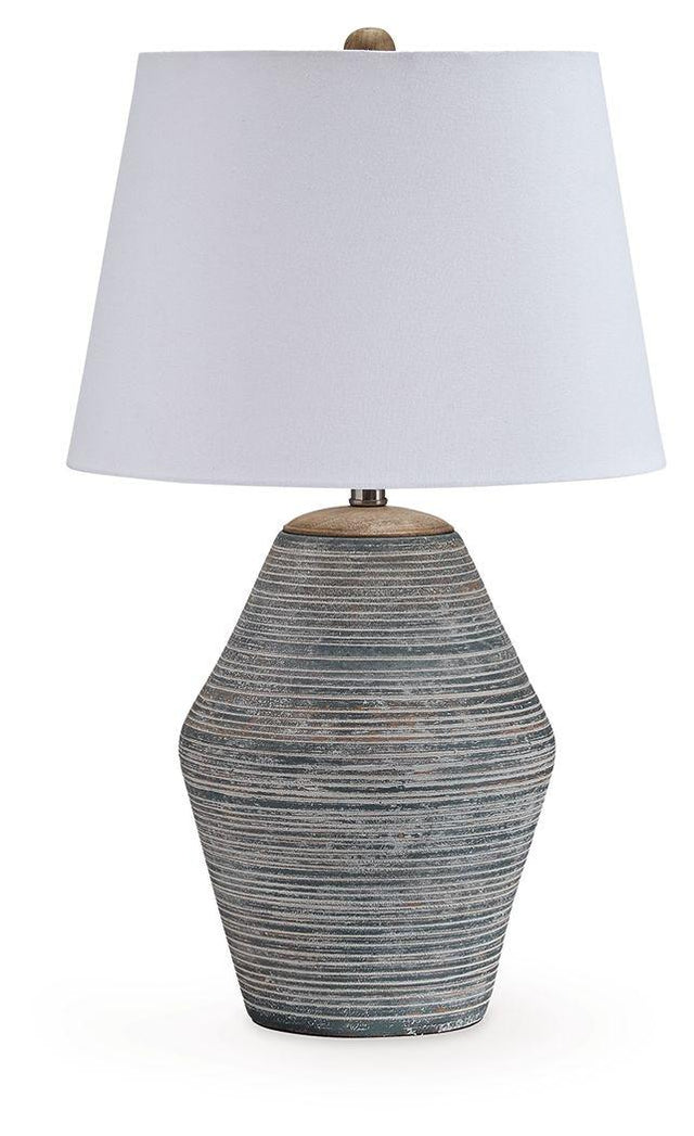 Ashley Lawrock Terracotta Table Lamp (1/CN) - Antique Blue