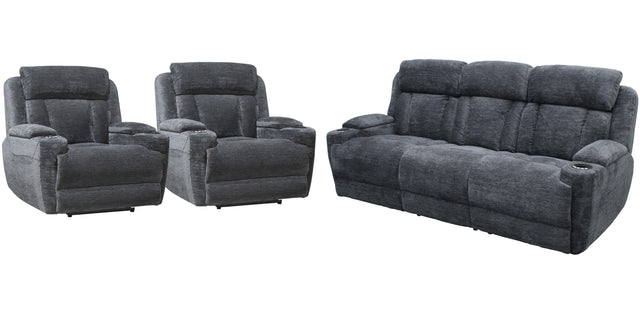 Parker House Dalton - Power Reclining Sofa And 2 Recliners - Lucky Charcoal