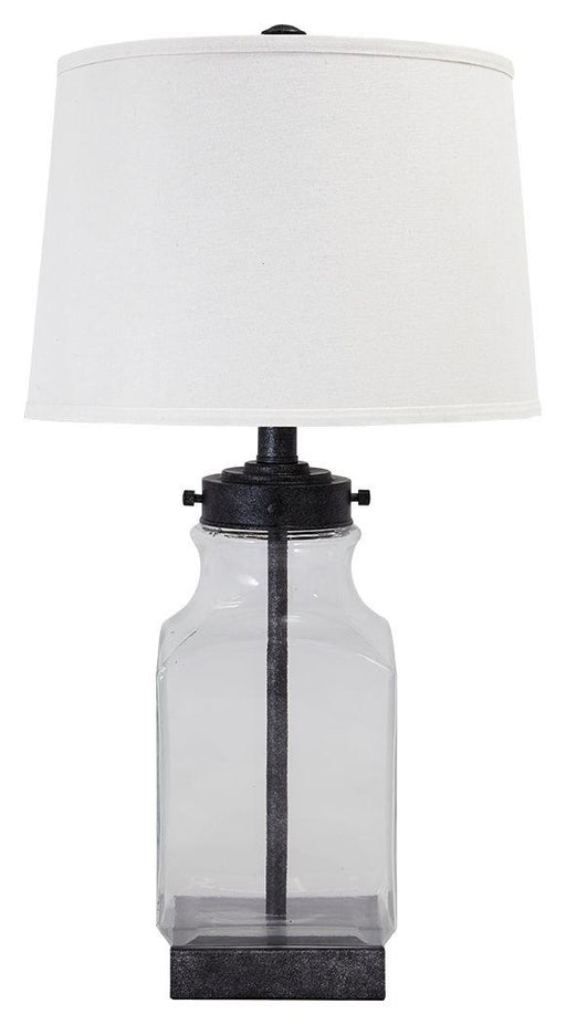 Ashley Sharolyn Glass Table Lamp (1/CN) - Transparent/Silver Finish