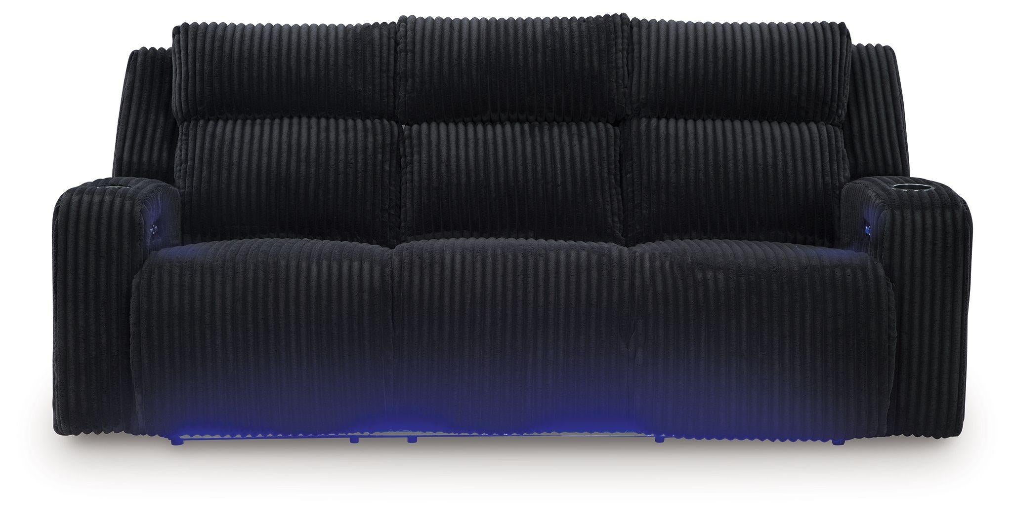 Ashley Forest Lake PWR REC Sofa with ADJ Headrest - Black – Big
