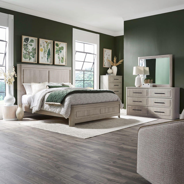 Liberty Furniture Modern Play - 4 Piece Bedroom Set (Queen Panel Bed, Dresser & Mirror, Chest) - White