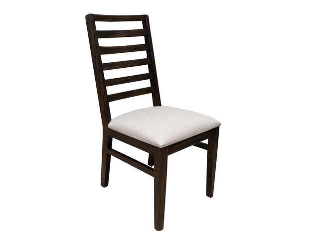 International Furniture Direct Black Balam - Upholstered Seat Wooden Chair (Set of 2) - Oil Black