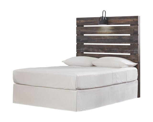 Ashley Drystan - Brown / Beige - Full Panel Headboard with Bolt on Bed Frame