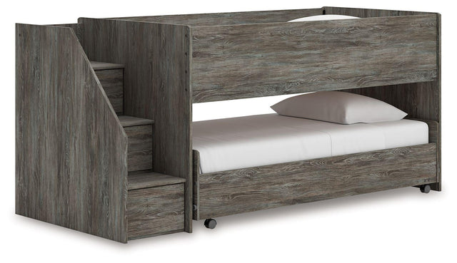 Ashley Frandern - Gray - Twin Over Twin Loft Bed