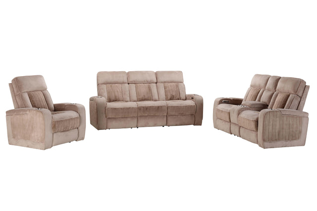 Parker House Equinox - Power Reclining Sofa Loveseat And Recliner - Mushroom