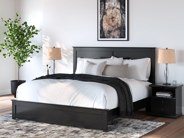 Ashley Maribel - King Panel Bed - Black