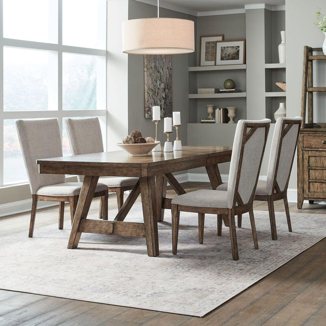 Liberty Furniture Carolina Park - 5 Piece Trestle Table Set - Brown