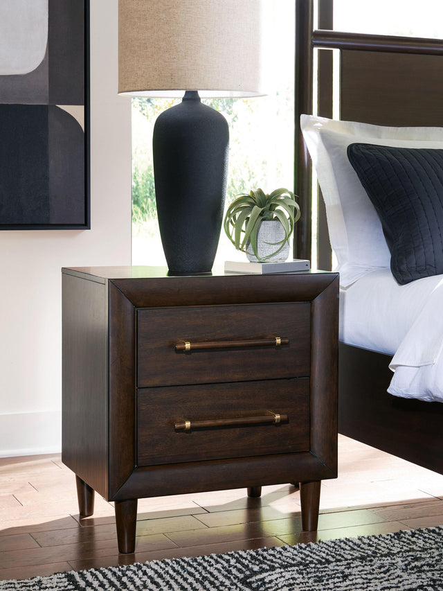 Ashley Dantenton Two Drawer Night Stand - Merlot